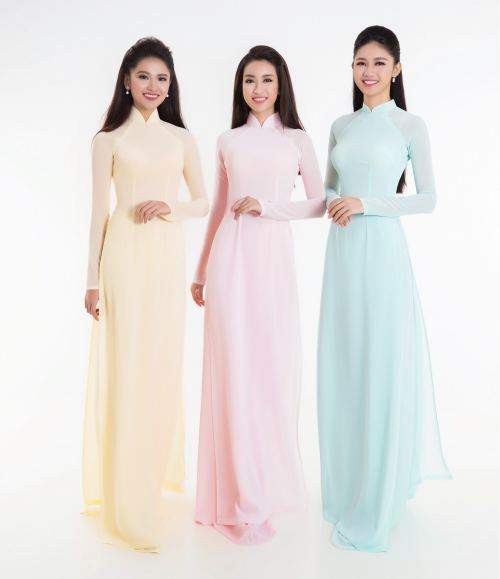 Hoa hậu Đỗ Mỹ Linh, Á hậu Thanh Tú và Thùy Dung đọ sắc với áo dài 6