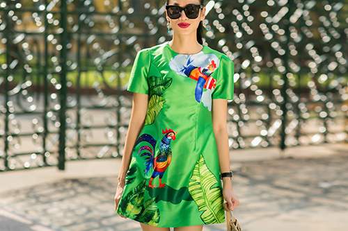 Fashionista Sài Gòn du xuân với váy áo họa tiết gà trống 18