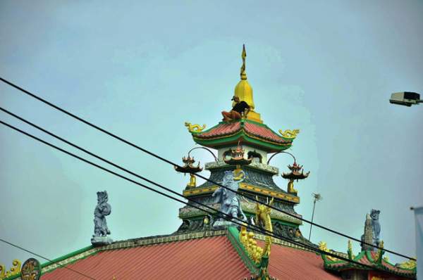 Thanh niên “luyện công” trên nóc chùa ở SG suốt nhiều giờ 3