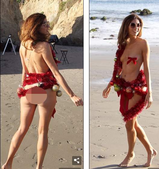 Choáng với mỹ nữ mặc như không, che thân bằng 1 sợi dây bên bãi biển 3