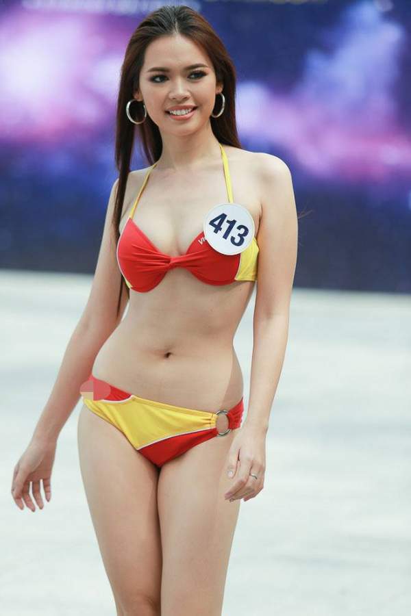 Cận cảnh màn thi bikini của các thí sinh nóng bỏng nhất Hoa hậu Hoàn vũ VN 12