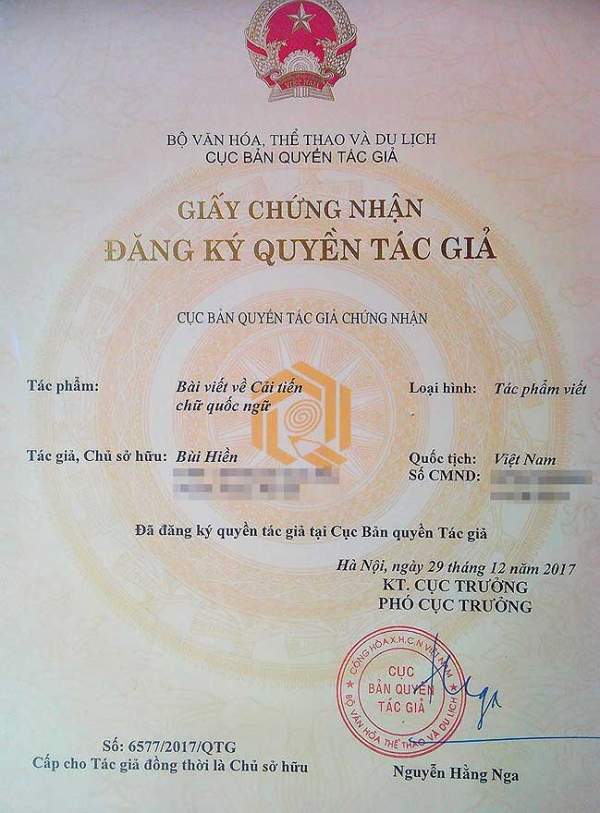Cải tiến "tiếw Việt" của PGS Bùi Hiền được cấp giấy chứng nhận bản quyền 2