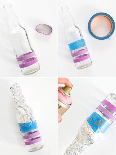 5 cách làm lọ hoa đơn giản tái chế từ chai thủy tinh 4