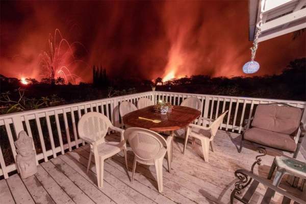 Kinh sợ cảnh bầu trời rực cháy như hoả ngục vì núi lửa Hawaii 3
