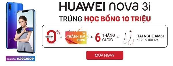 Mua Huawei Nova 3i tại FPT Shop, nhận ngay Thánh SIM Vietnamobile 2