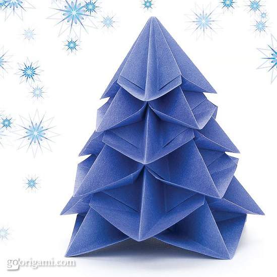 Cách gấp cây thông origami trang trí Giáng Sinh 'dễ ợt' 3