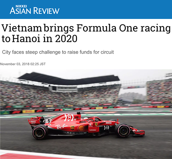 Chặng đua F1 tại Hà Nội: Có tên một tập đoàn kinh tế tư nhân trong BTC 2