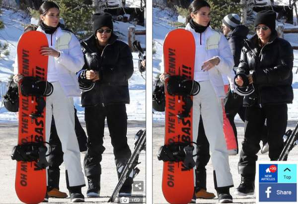 Kim Kardashian cùng chồng con đi trượt tuyết 6