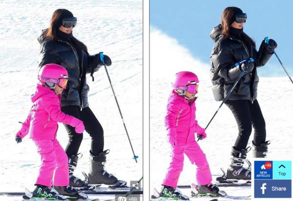 Kim Kardashian cùng chồng con đi trượt tuyết 4