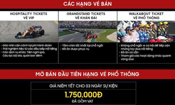 Vé xem đua xe F1 tại Hà Nội khởi điểm từ 1.750.000 đồng 2