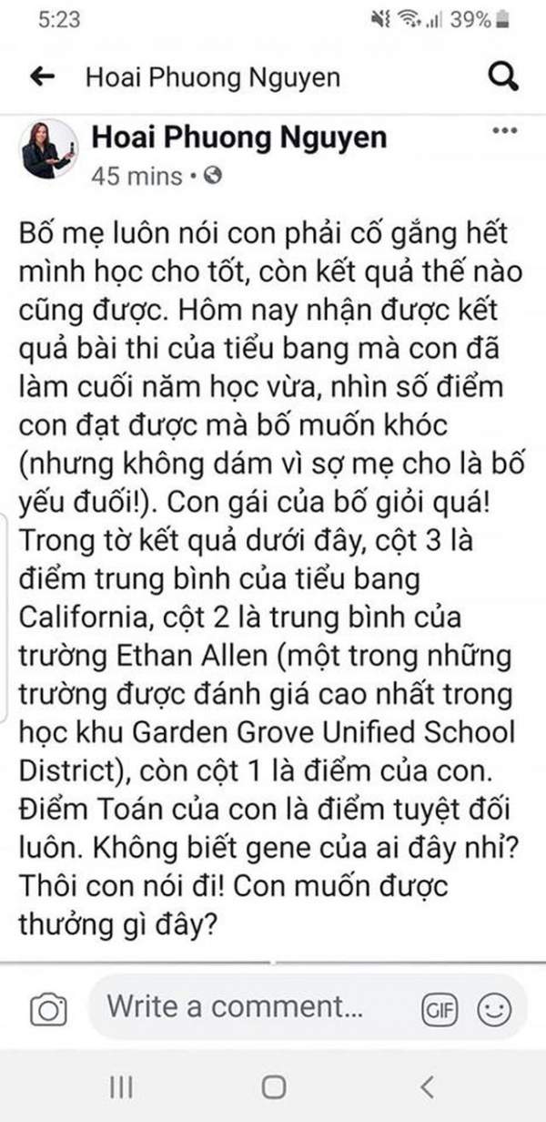 Việt Hương khoe thành tích học tập “khủng” của con gái tại Mỹ 3