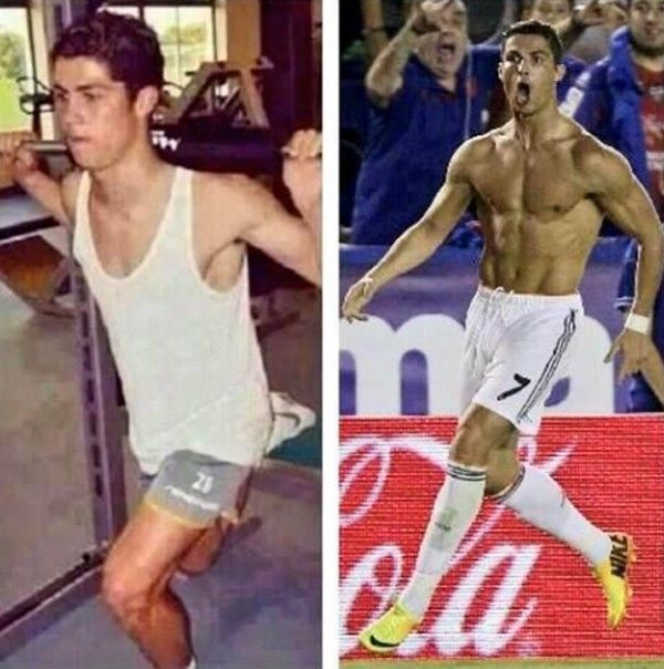 Hình ảnh cơ bắp của Ronaldo biến dạng khi ở M.U đến Real