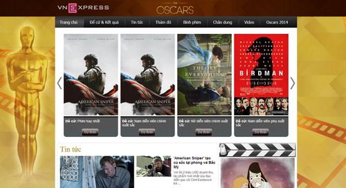 VnExpress ra mắt chuyên mục về Oscar 2015