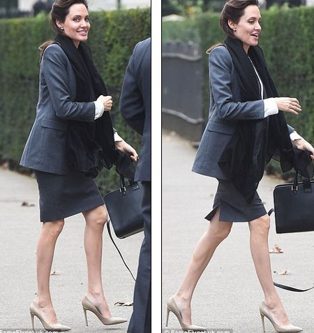 Angelina Jolie lộ chân khẳng khiu