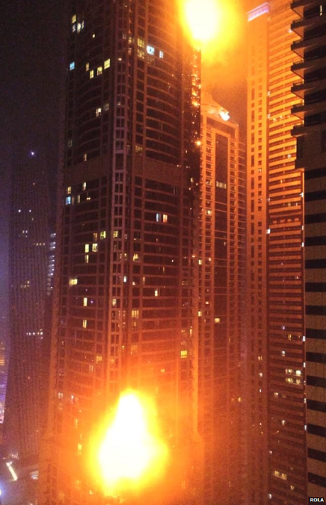 Cháy kinh hoàng tại tòa nhà chọc trời ở Dubai