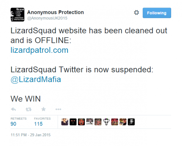 Quậy phá nhiều, Lizard Squad bị Anonymous "hỏi thăm" 2