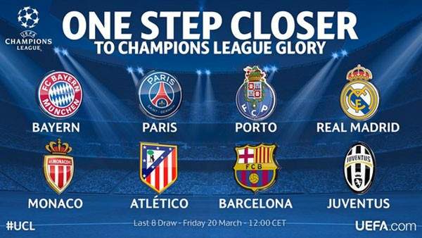 18h hôm nay bốc thăm tứ kết Champions League
