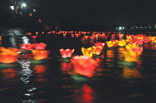 Ảnh: Ngàn hoa đăng đẹp lung linh trên sông Sài Gòn
