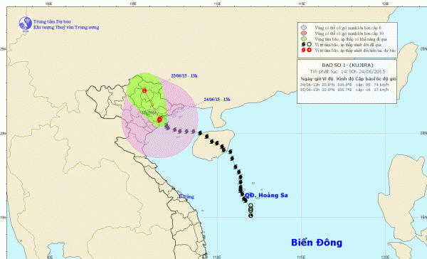 Bão số 1 đi vào đất liền và suy yếu thành áp thấp