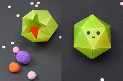 Cách gấp giấy origami hình hộp sáp đựng kẹo đáng yêu 5