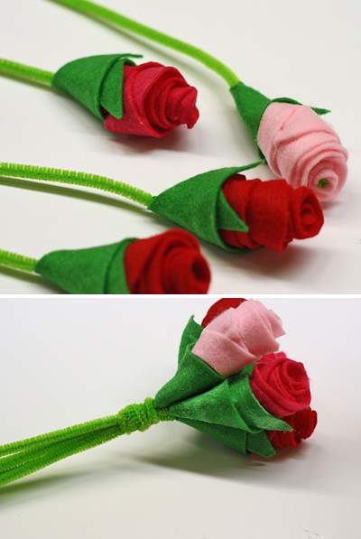 Làm hoa hồng ngọt ngào từ vải dạ trang trí nhà cuối tuần 5