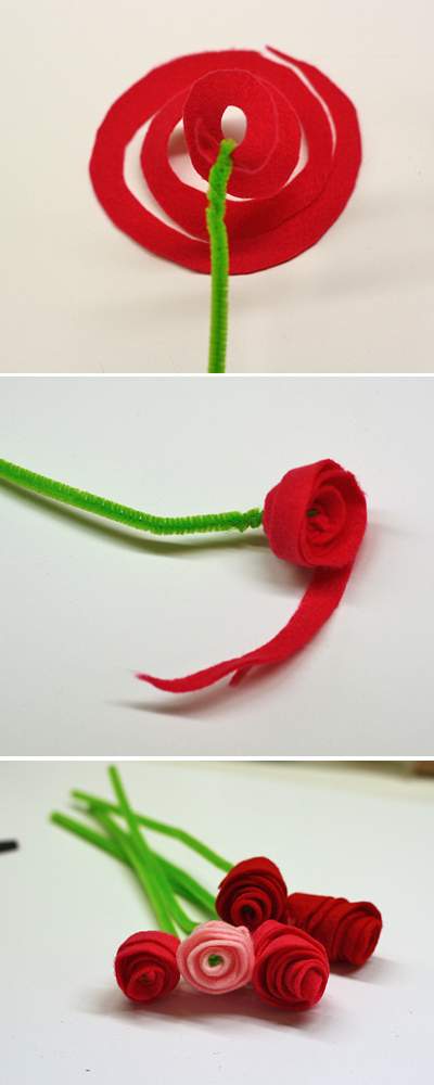 Làm hoa hồng ngọt ngào từ vải dạ trang trí nhà cuối tuần 2