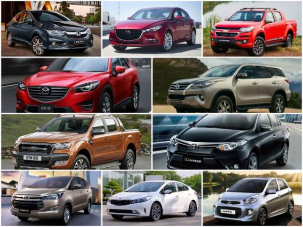 10 mẫu ô tô bán chạy nhất Việt Nam tháng 10/2017