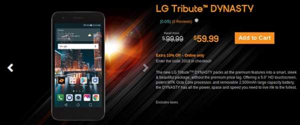 LG ra mắt smartphone Tribute Dynasty giá chỉ 1,35 triệu đồng