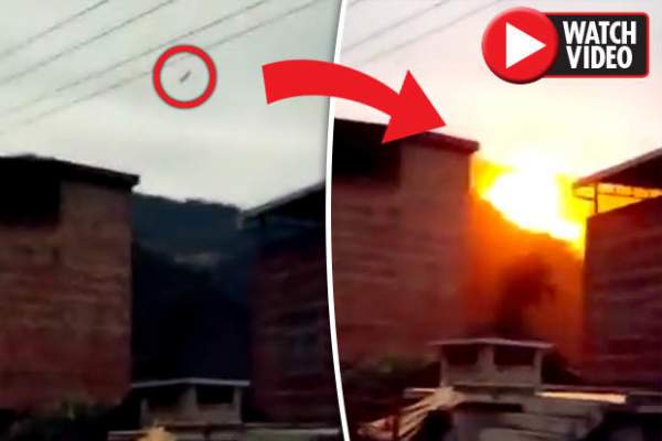 Video: Mảnh vỡ tên lửa mang vệ tinh TQ rơi xuống khu dân cư