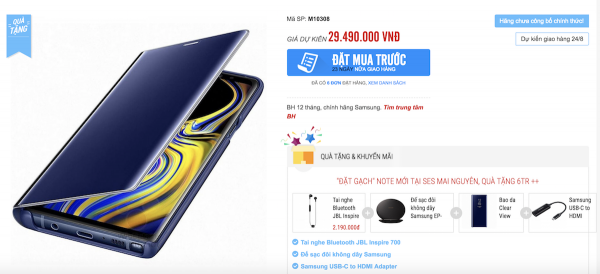 Galaxy Note9 sẽ về Việt Nam với giá lên đến 30 triệu đồng