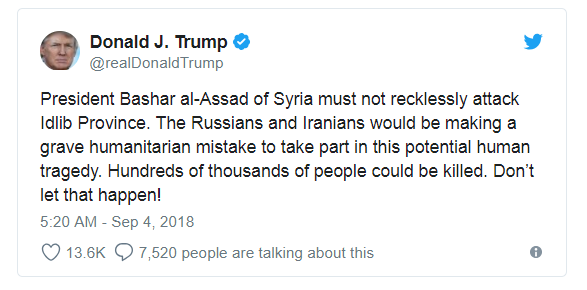 Tổng thống Trump bất ngờ cảnh báo Syria giữa lúc căng thẳng 2