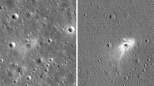Vết tích cú hạ cánh thảm hại của tàu vũ trụ Israel trên Mặt trăng