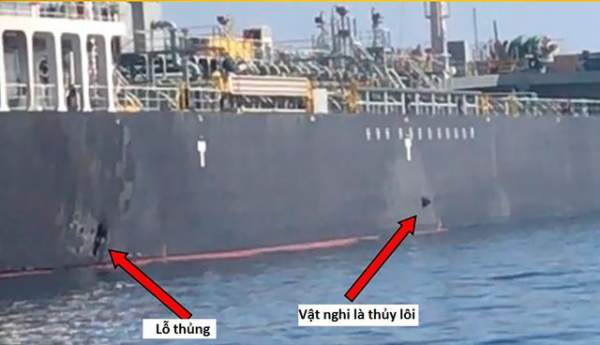Mỹ thu được mảnh vỡ nghi giống thủy lôi Iran trên tàu dầu bị tấn công