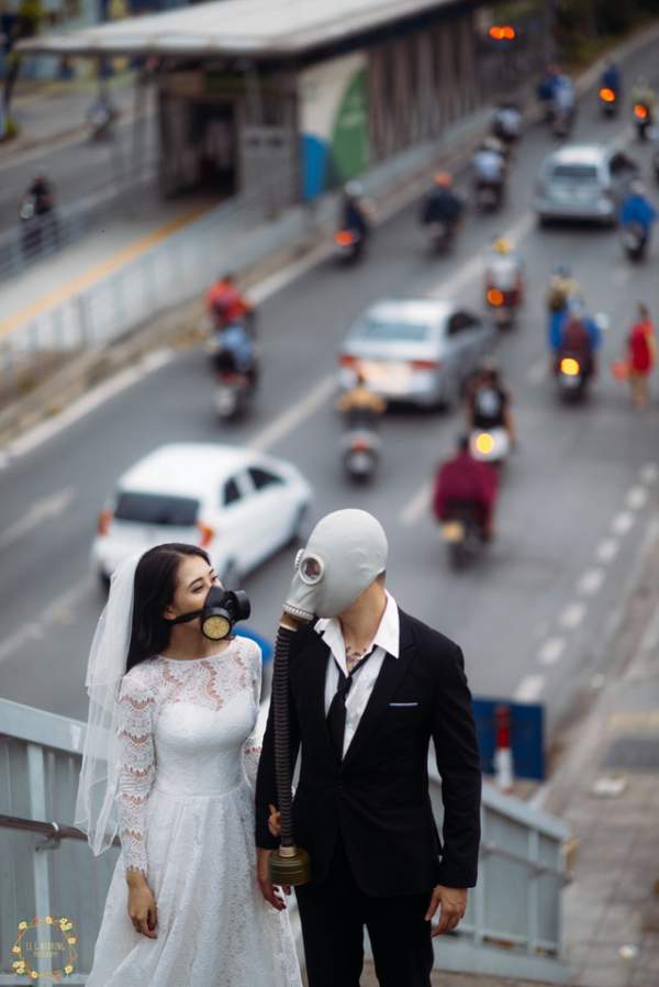 Bộ ảnh đeo mặt nạ cảnh báo ô nhiễm không khí gây ám ảnh dân mạng 8