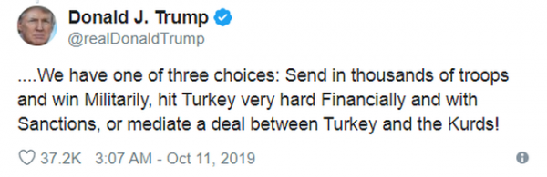 Ông Trump nhắn gửi Thổ Nhĩ Kỳ: Chiến tranh, trừng phạt hoặc thỏa thuận 2