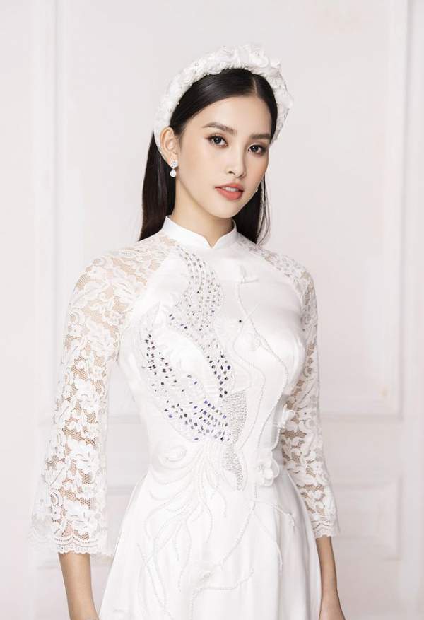 Hoa hậu Tiểu Vy e ấp trong trang phục áo dài cô dâu 4
